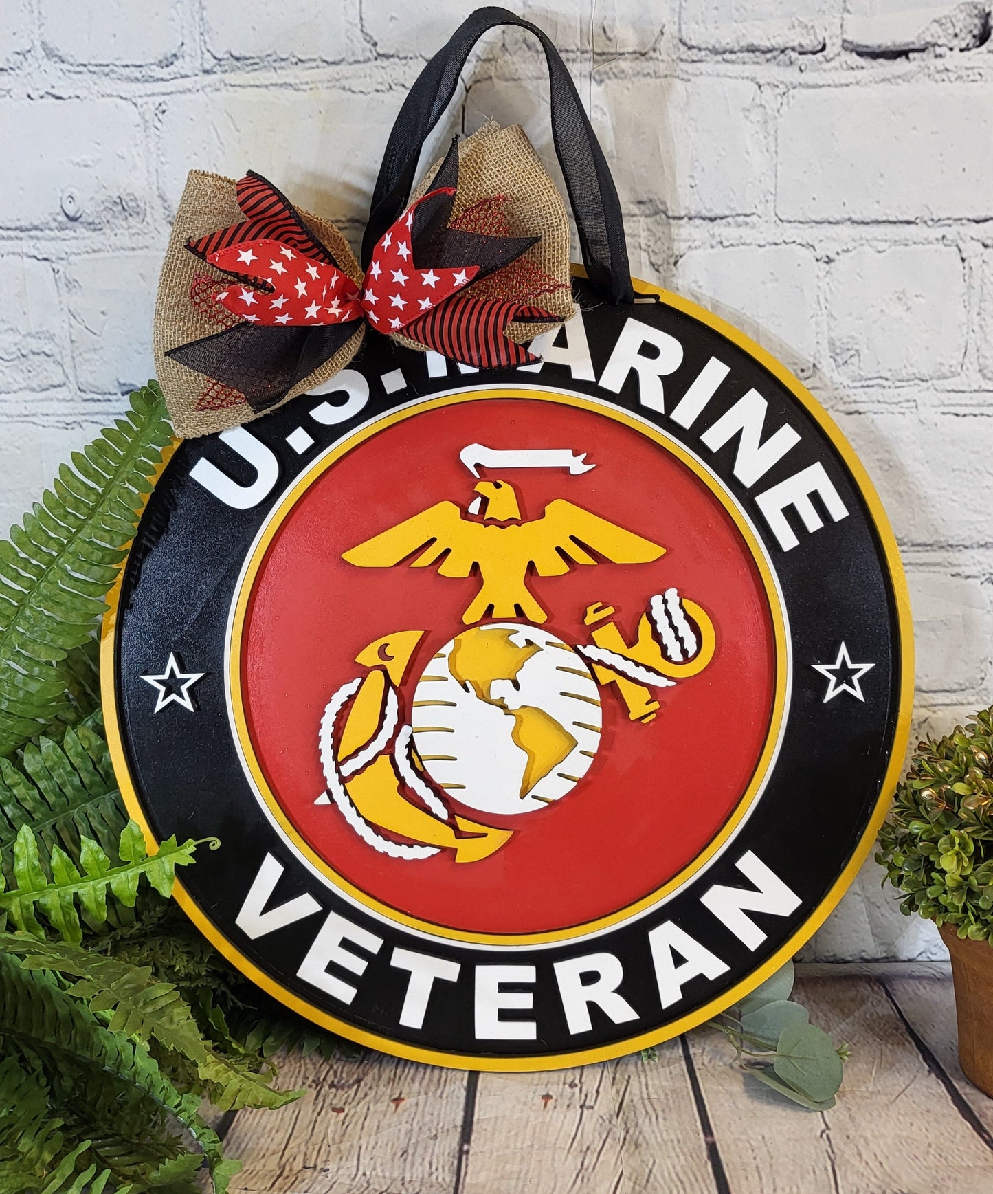 Marine Corps Logo Veteran Door Hanger DIY Unfinished Kit