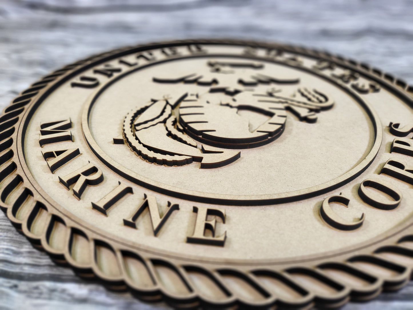 Marine Corps Classic Logo Door Hanger DIY Unfinished Kit
