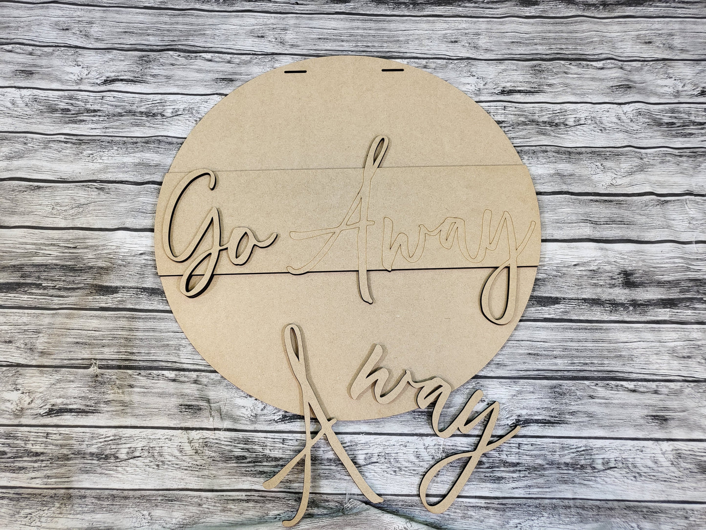 Go Away Door Hanger DIY Unfinished Kit