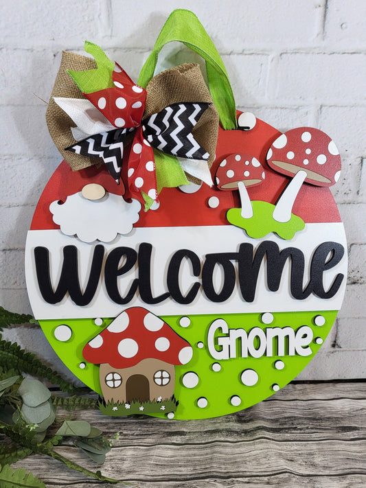 Welcome Gnome Door Hanger - Finished