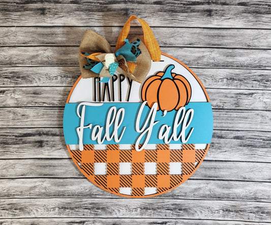 Happy Fall Y'all Buffalo Plaid - Finished