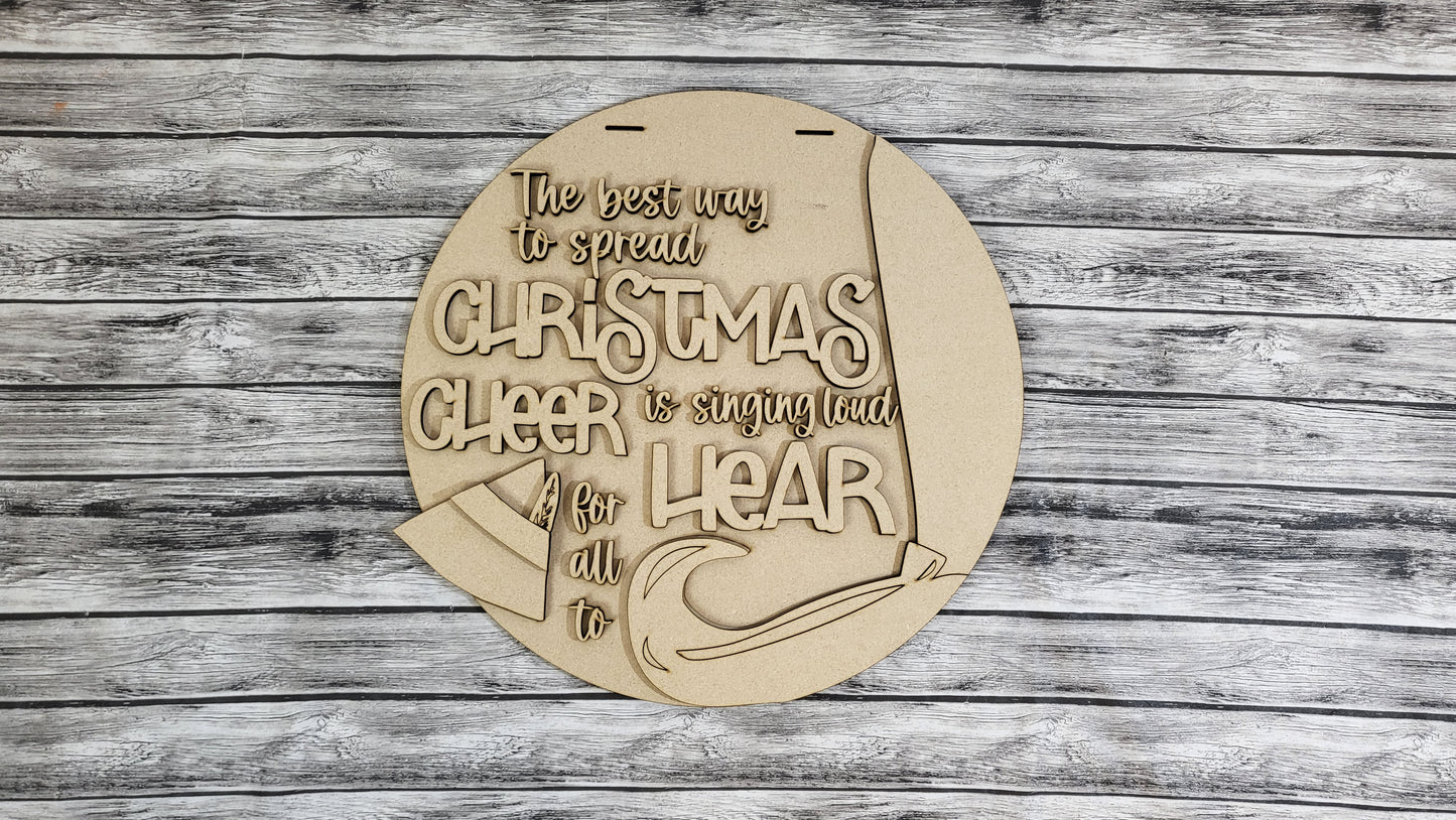 Elf Sing Loud Door Hanger DIY Unfinished Kit