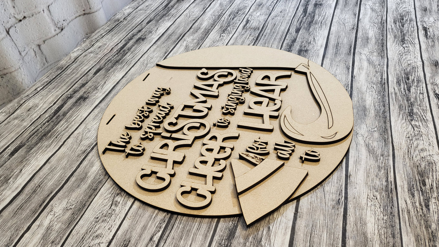 Elf Sing Loud Door Hanger DIY Unfinished Kit
