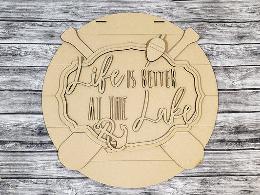 Life Is Better At The Lake Door Hanger DIY Unfinished Kit