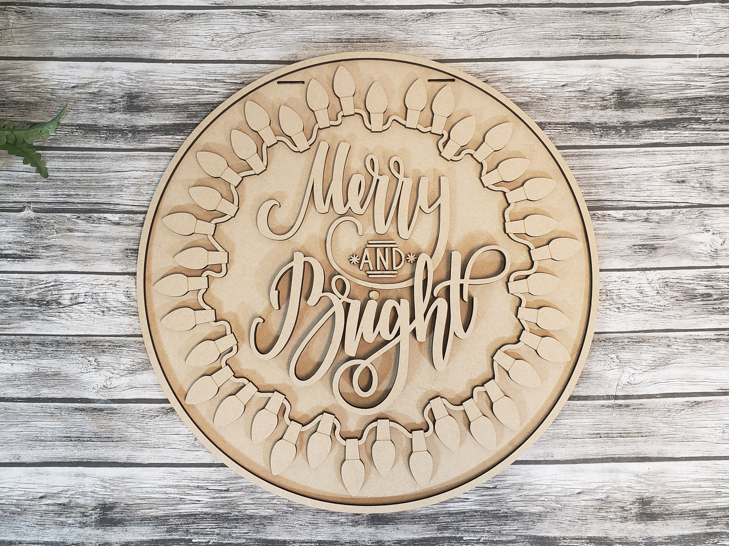 Merry & Bright Lights Door Hanger DIY Unfinished Kit