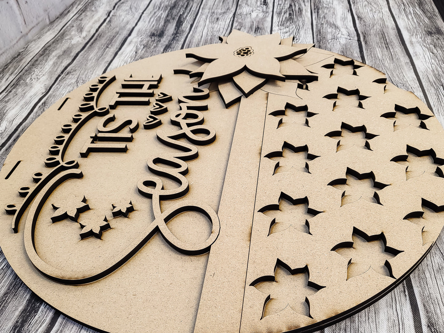 Tis The Season Christmas Door Hanger DIY Unfinished Kit