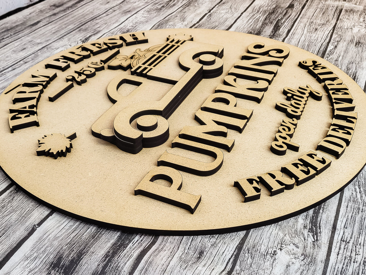 Farm Fresh Pumpkins Door Hanger DIY Unfinished Kit
