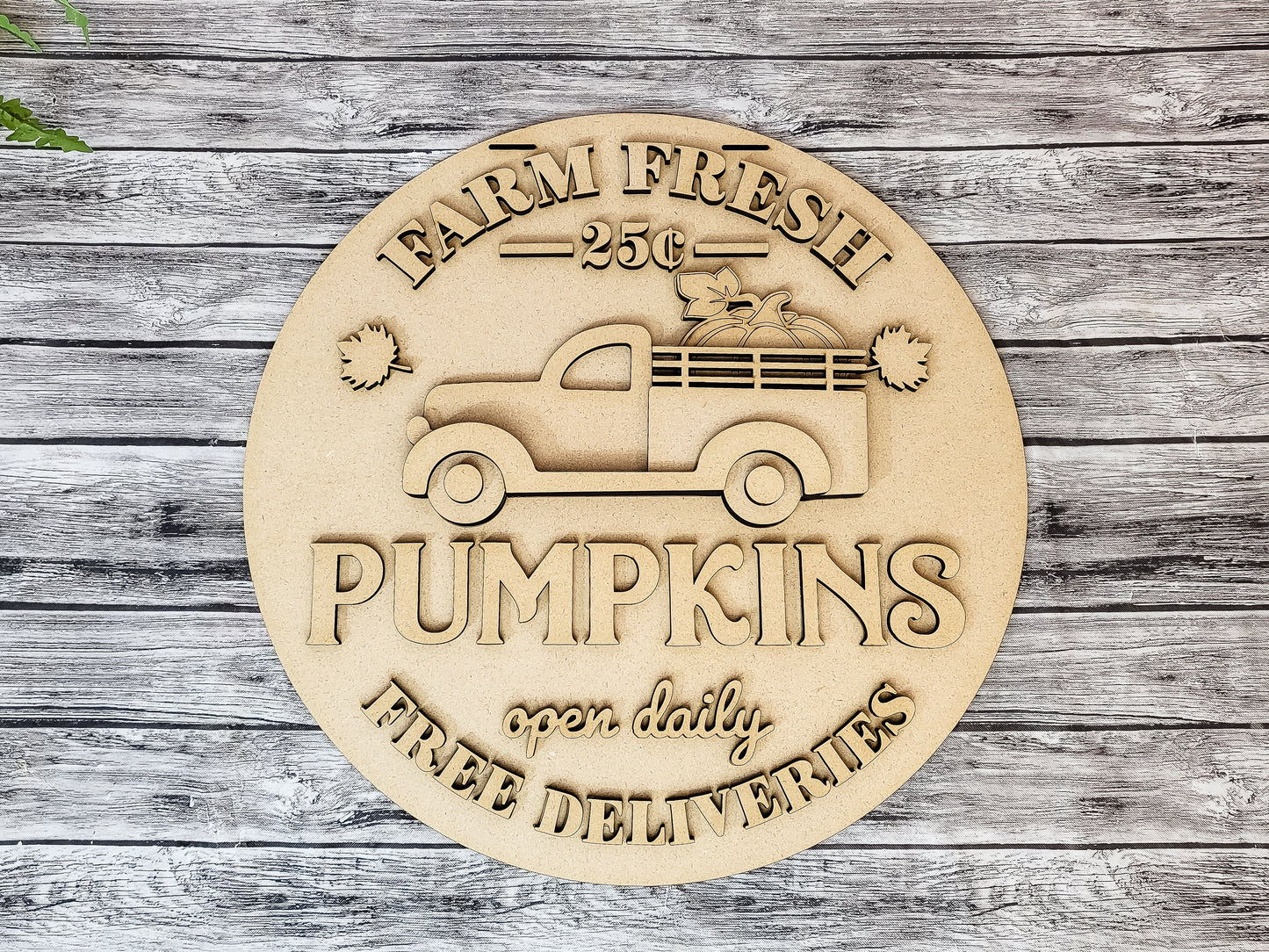 Farm Fresh Pumpkins Door Hanger DIY Unfinished Kit