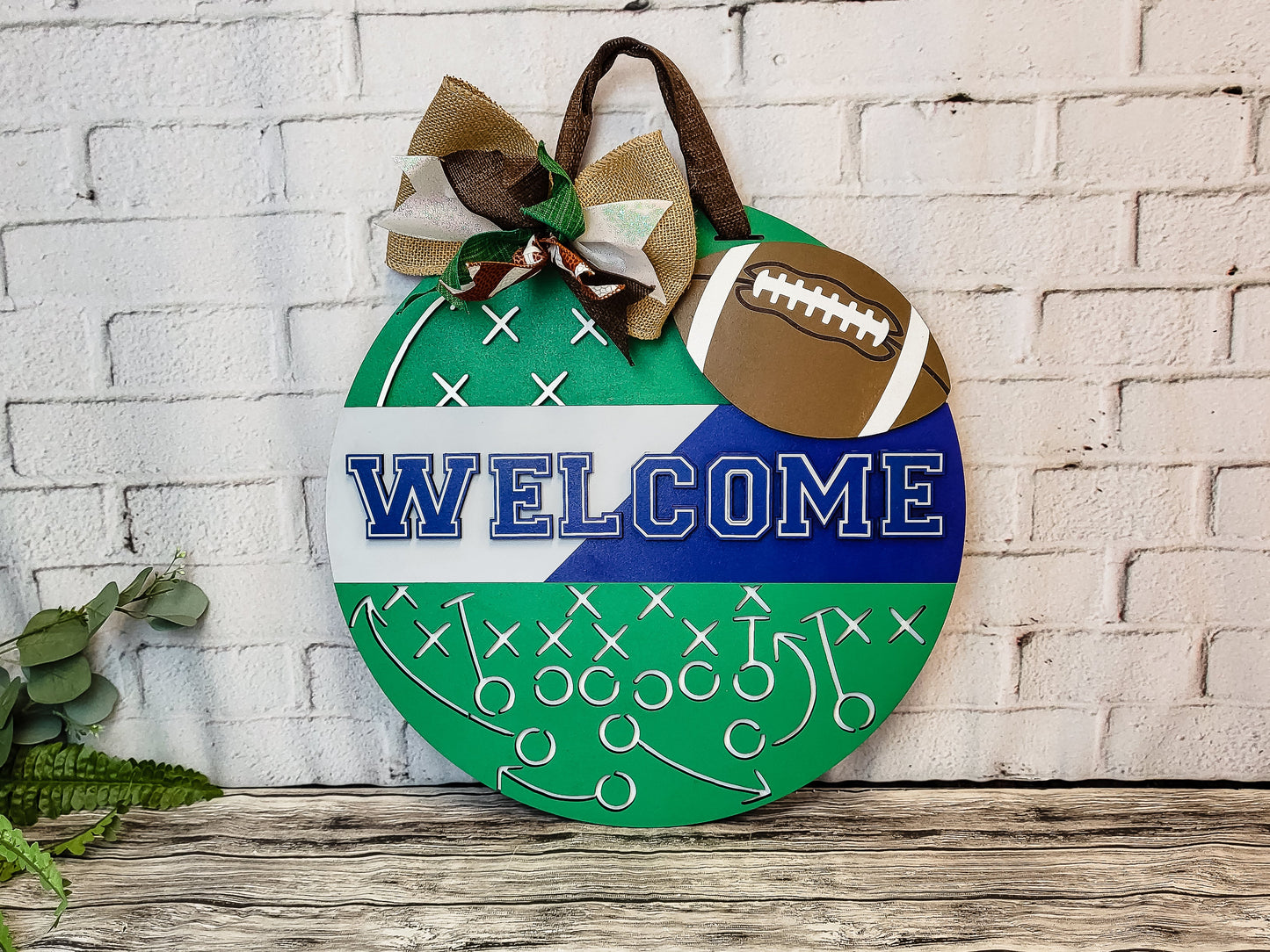 Welcome Football Play Door Hanger DIY Unfinished Kit