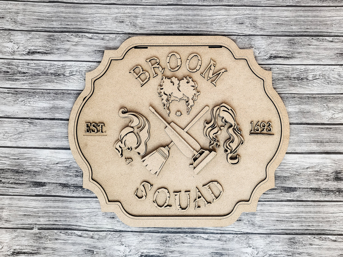 Hocus Pocus Broom Squad Door Hanger DIY Unfinished Kit