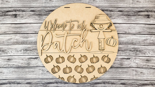 Scarecrow Welcome to our Patch Door Hanger DIY Unfinished Kit