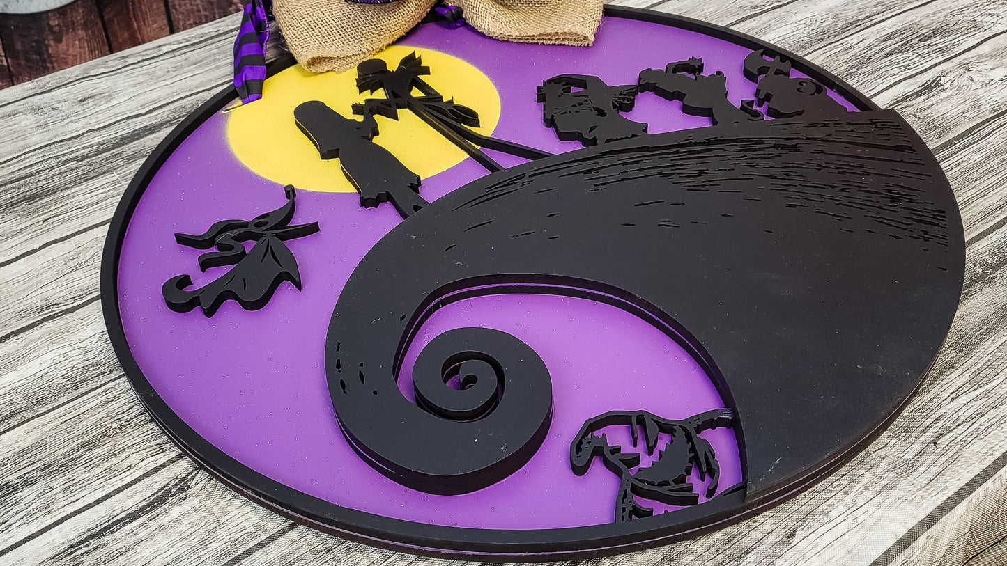 Jack and Sally Door Hanger - Finished