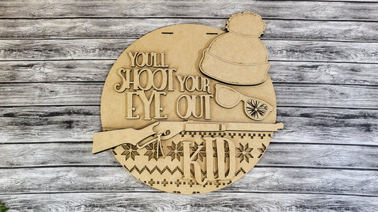 You'll Shoot Your Eye Out Ralphie Door Hanger DIY Unfinished Kit