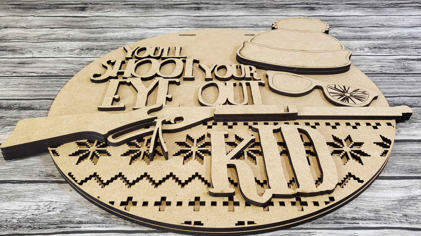 You'll Shoot Your Eye Out Ralphie Door Hanger DIY Unfinished Kit