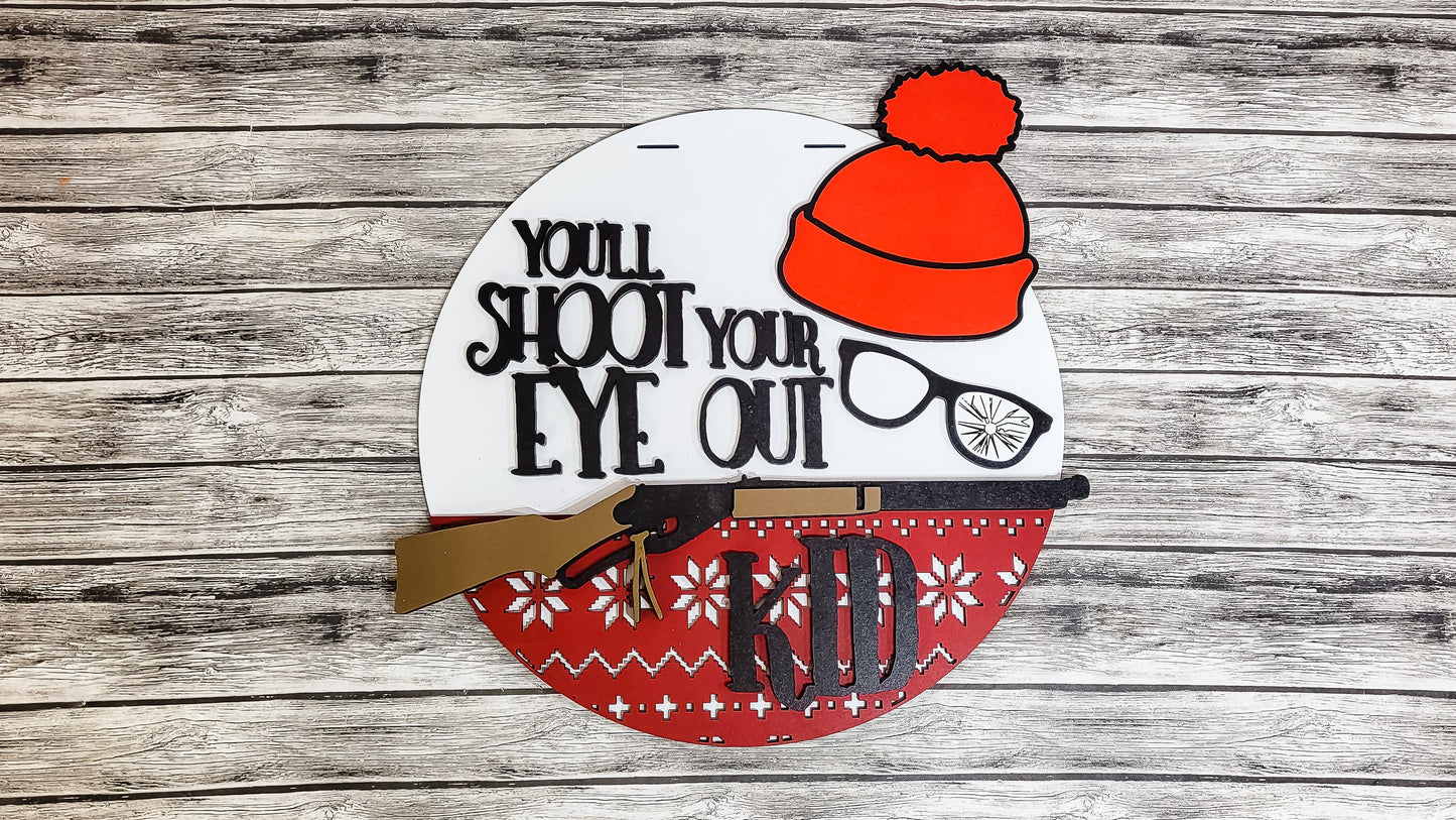 You'll Shoot Your Eye Out Ralphie Door Hanger DIY Unfinished Kit