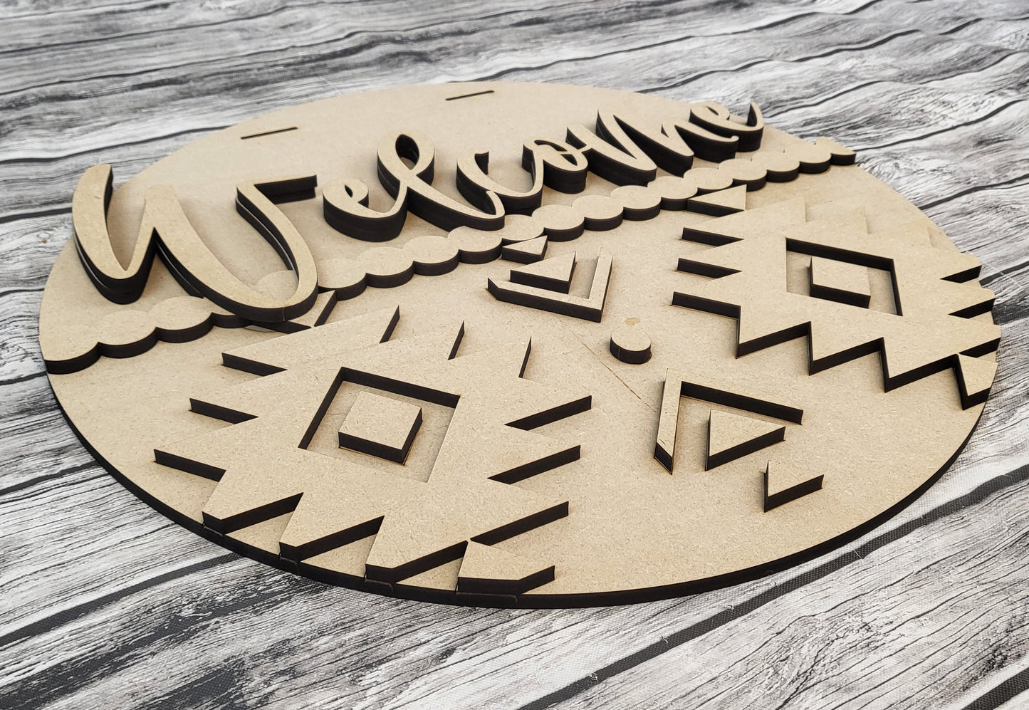 Welcome Aztec Door Hanger DIY Unfinished Kit