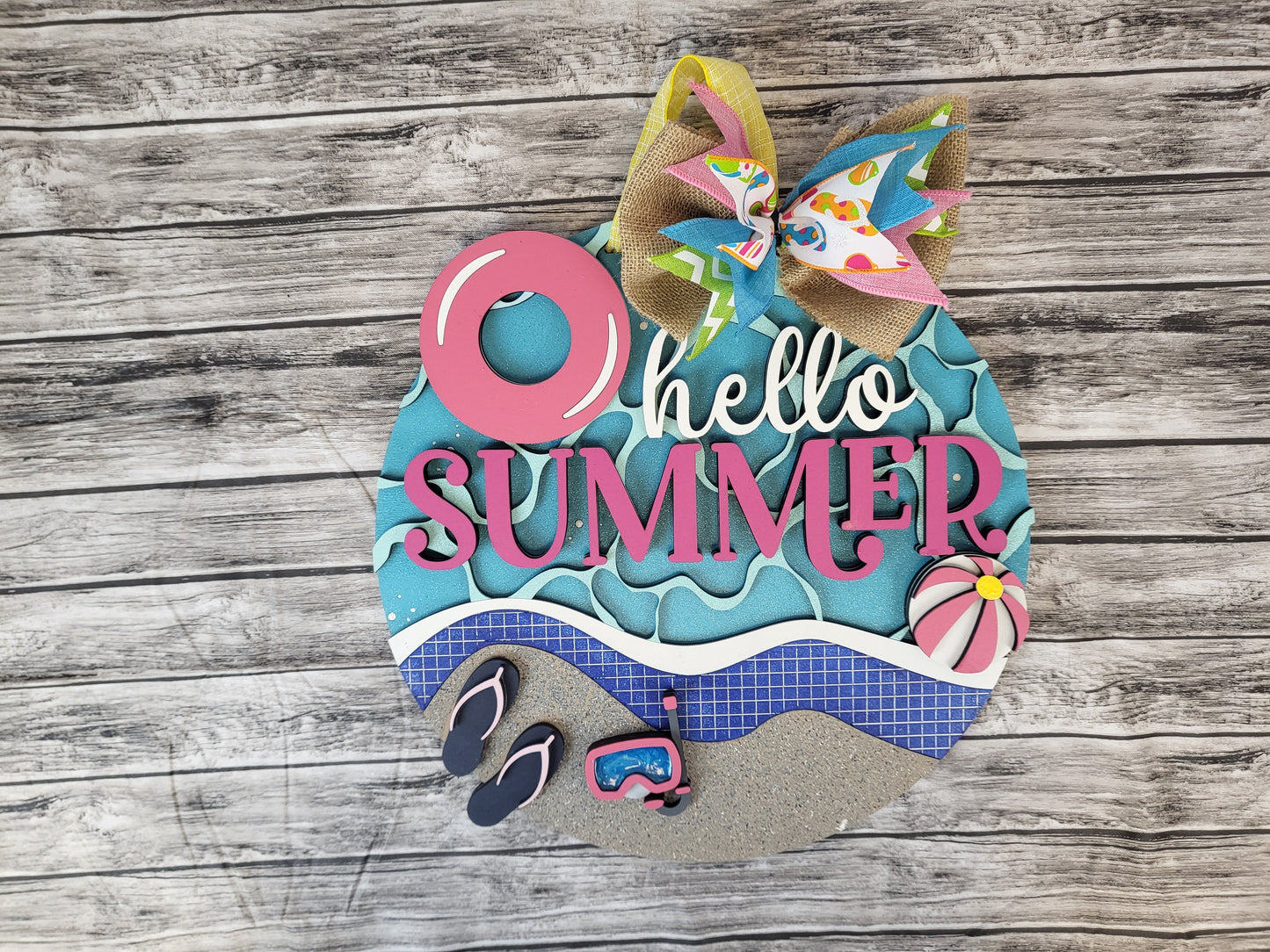 Hello Summer Pool Door Hanger DIY Unfinished Kit