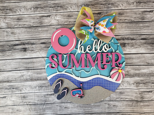 Finished - Hello Summer Pool Door Sign