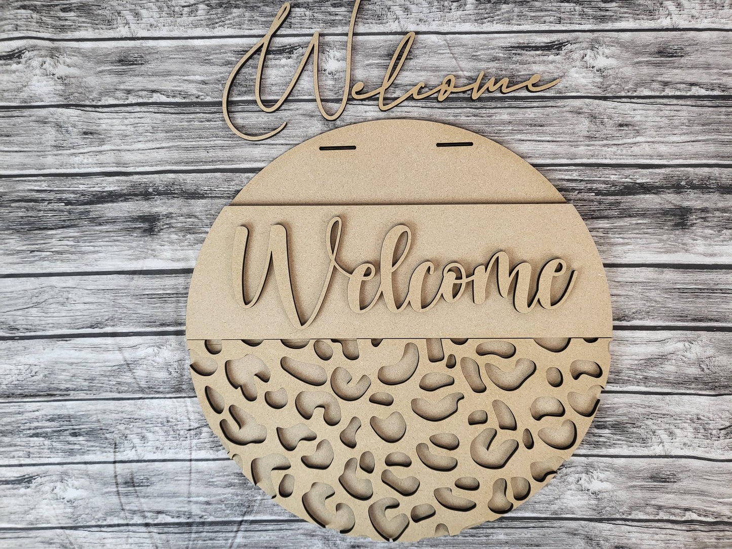 Welcome Leopard Print Door Hanger DIY Unfinished Kit