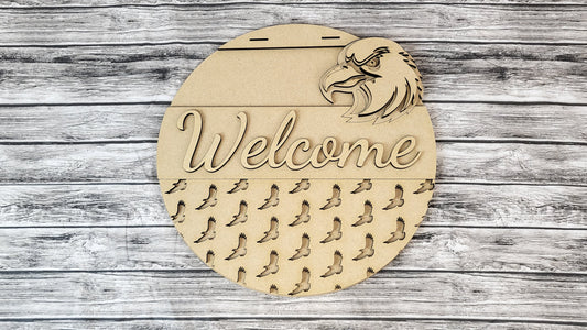 Welcome Bald Eagle Door Hanger DIY Unfinished Kit