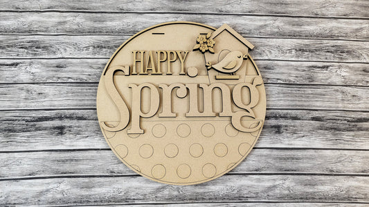 HAPPY Spring Bird House Door Hanger DIY Unfinished Kit