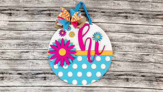 Finished - hi Daisy Polkadot Door Hanger