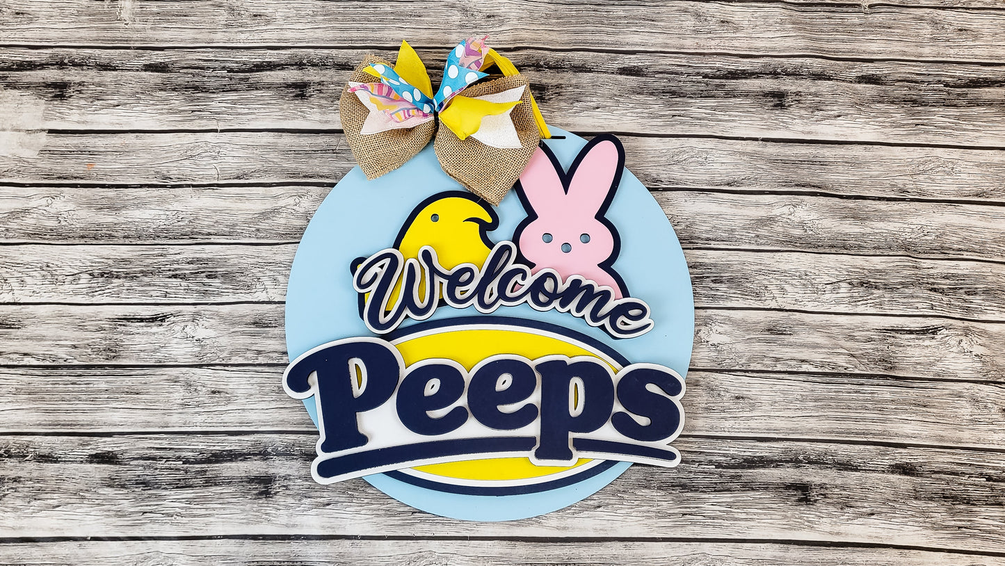 3D Welcome PEEPS Door Hanger DIY Unfinished Kit