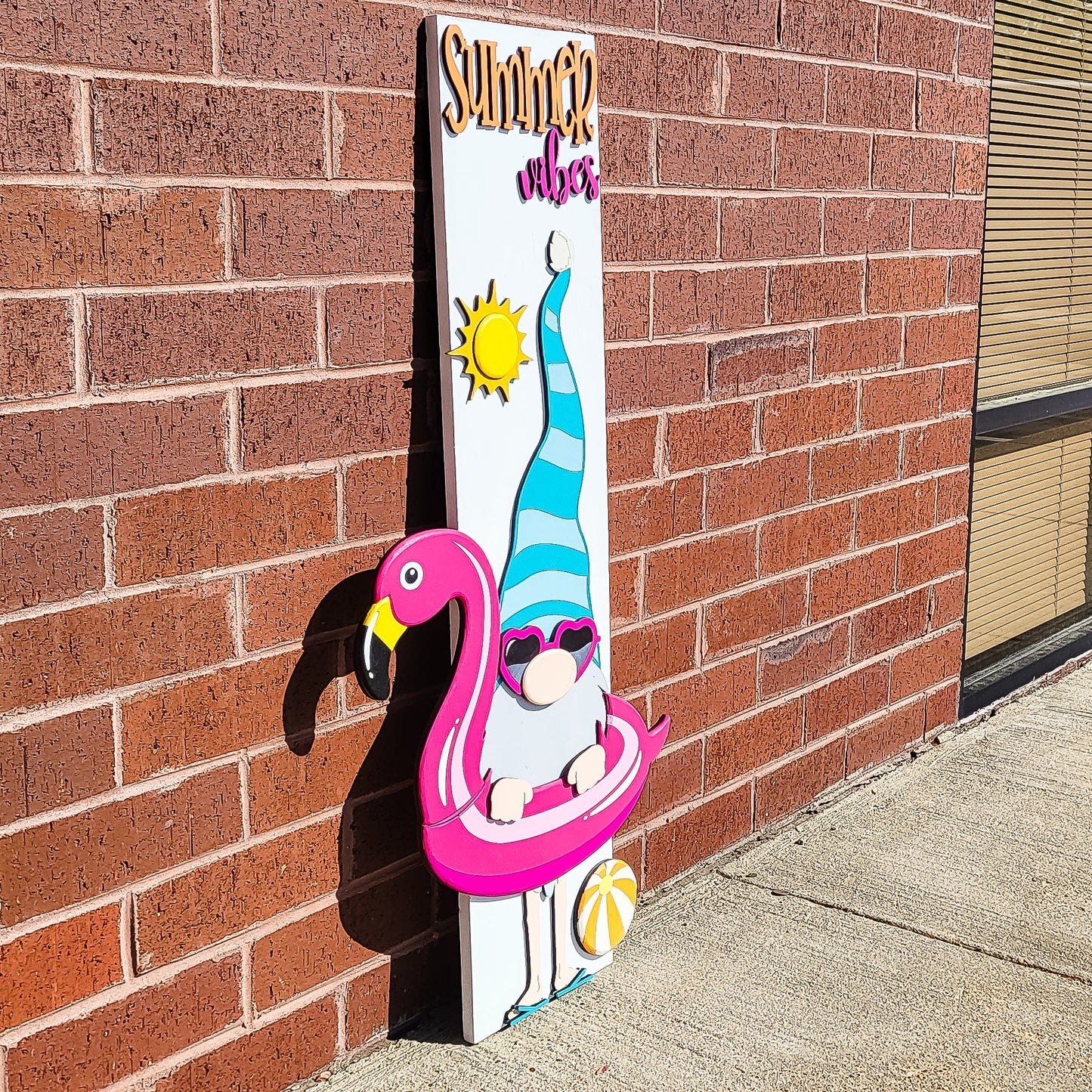 Summer Vibes Gnome with Floaty Vertical Porch Leaner DIY Unfinished Kit