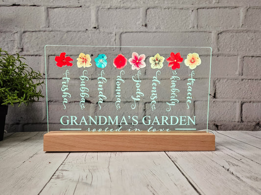 Grandma Garden Acrylic LED Tabletop Stander - Finished