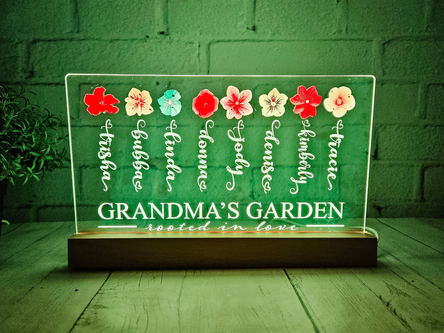 Grandma Garden Acrylic LED Tabletop Stander - Finished