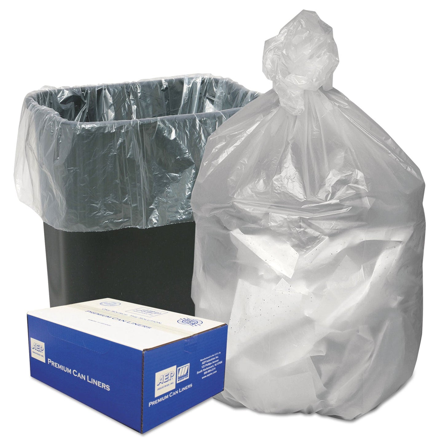 Ultra Plus Can Liners, 16 gal, 8 microns, 24" x 33", Natural, 1,000/Carton