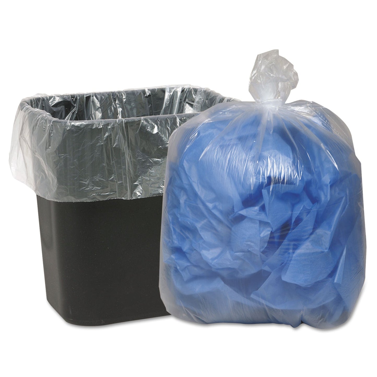 Classic Clear Linear Low-Density Can Liners, 10 gal, 0.6 mil, 24" x 23", Clear, 500/Carton