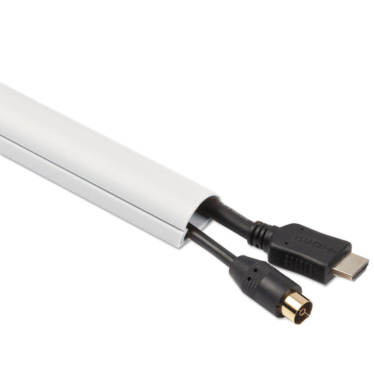 D-Line Decorative Mini Cord Cover, 60" x 1.25" x 0.5" Covers, White