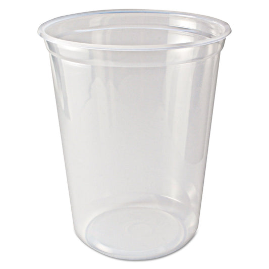 Fabri-Kal Microwavable Deli Containers, 32 oz, 4.6 Diameter x 5.6 h, Clear, Plastic, 500/Carton