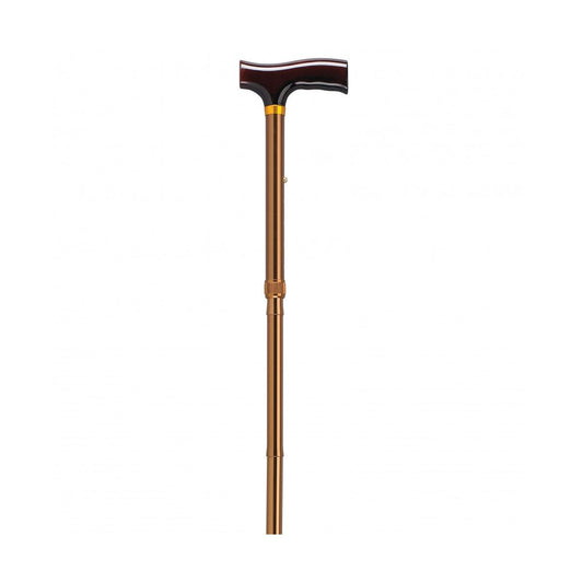 Drive Medical Lightweight Adjustable Bronze Folding Cane With T Handle