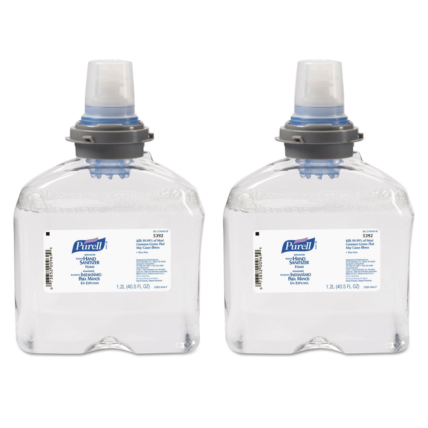 PURELL Advanced TFX Refill Instant Foam Hand Sanitizer, 1,200 mL, Unscented, 2/Caton