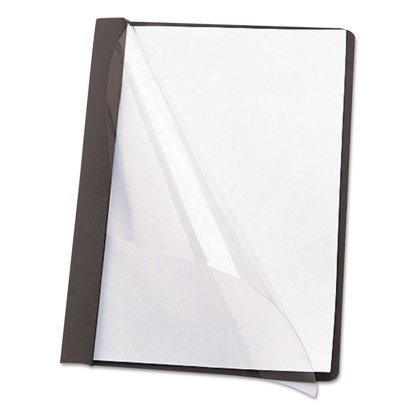 Smead Poly Report Cover, Double-Prong Fastener, 0.5" Capacity, 8.5 x 11, Clear/Black, 25/Box