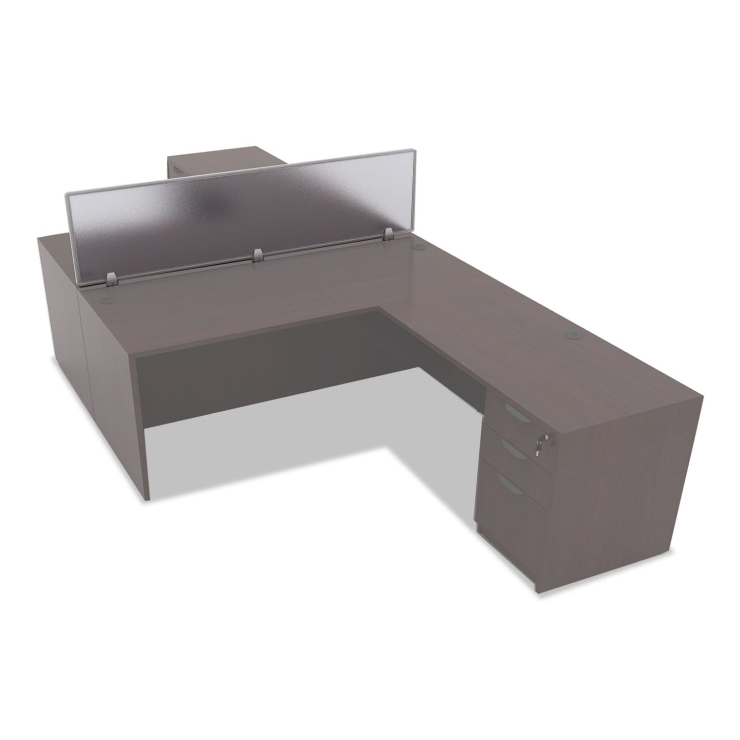 Alera Polycarbonate Privacy Panel, 65w x 0.5d x 18h, Silver/Clear