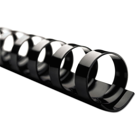 GBC CombBind Standard Spines, 3/8" Diameter, 60 Sheet Capacity, Black, 100/Box
