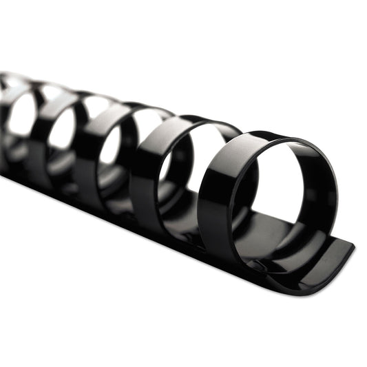 GBC CombBind Standard Spines, 3/4" Diameter, 160 Sheet Capacity, Black, 100/Box
