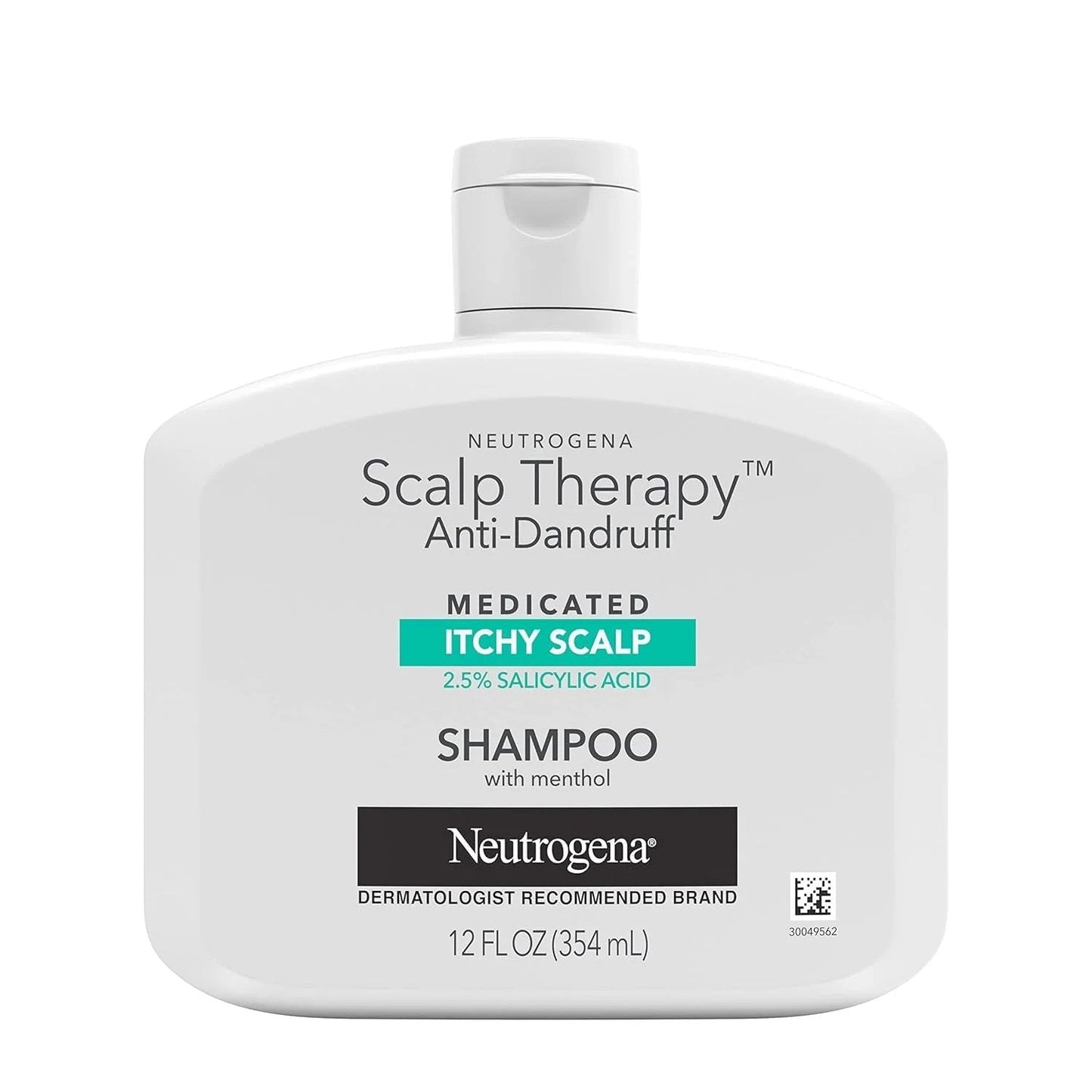 Neutrogena Scalp Therapy Anti-Dandruff Shampoo For Itchy Scalp, 2.5% Salicylic Acid With Peppermint Fragrance, 12 Fl Oz