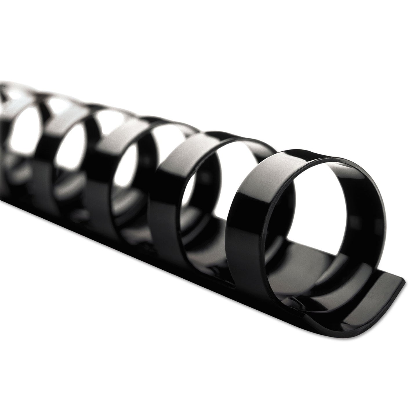 GBC CombBind Standard Spines, 1" Diameter, 225 Sheet Capacity, Black, 100/Box