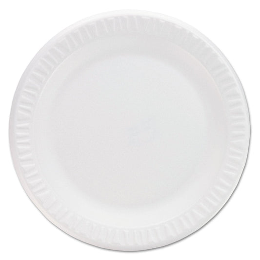Dart Concorde Non-Laminated Foam Plates, 9" dia, White, 125/Pack