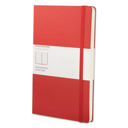 Moleskine Classic Colored Hardcover Notebook, 1 Subject, Narrow Rule, Red Cover, 8.25 x 5, 240 Sheets