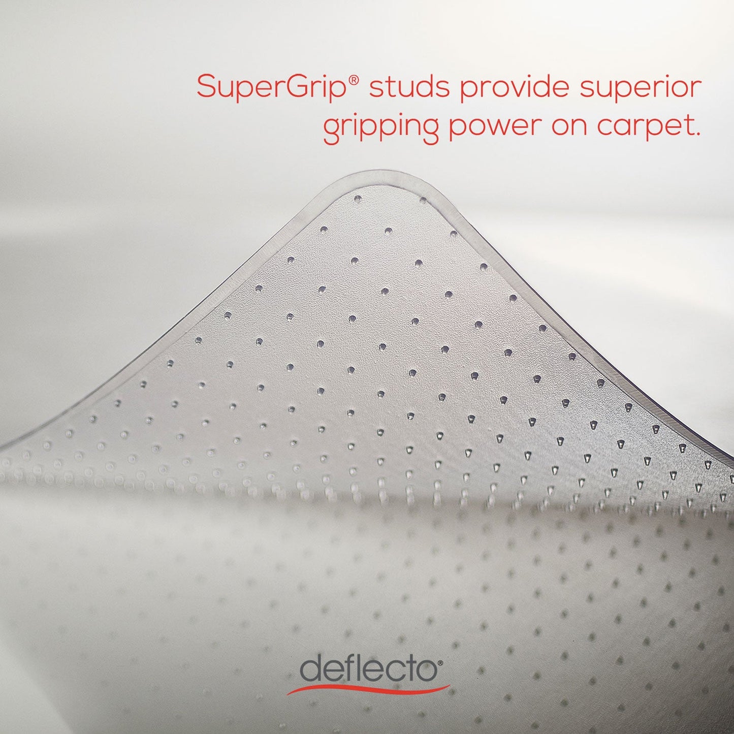 deflecto SuperMat Frequent Use Chair Mat for Medium Pile Carpet, 45 x 53, Wide Lipped, Clear