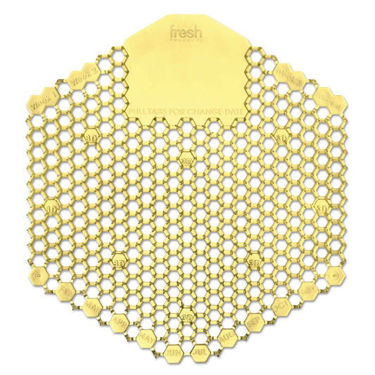 Fresh Products Wave 3D Urinal Deodorizer Screen, Citrus Scent, Yellow, 10/Box