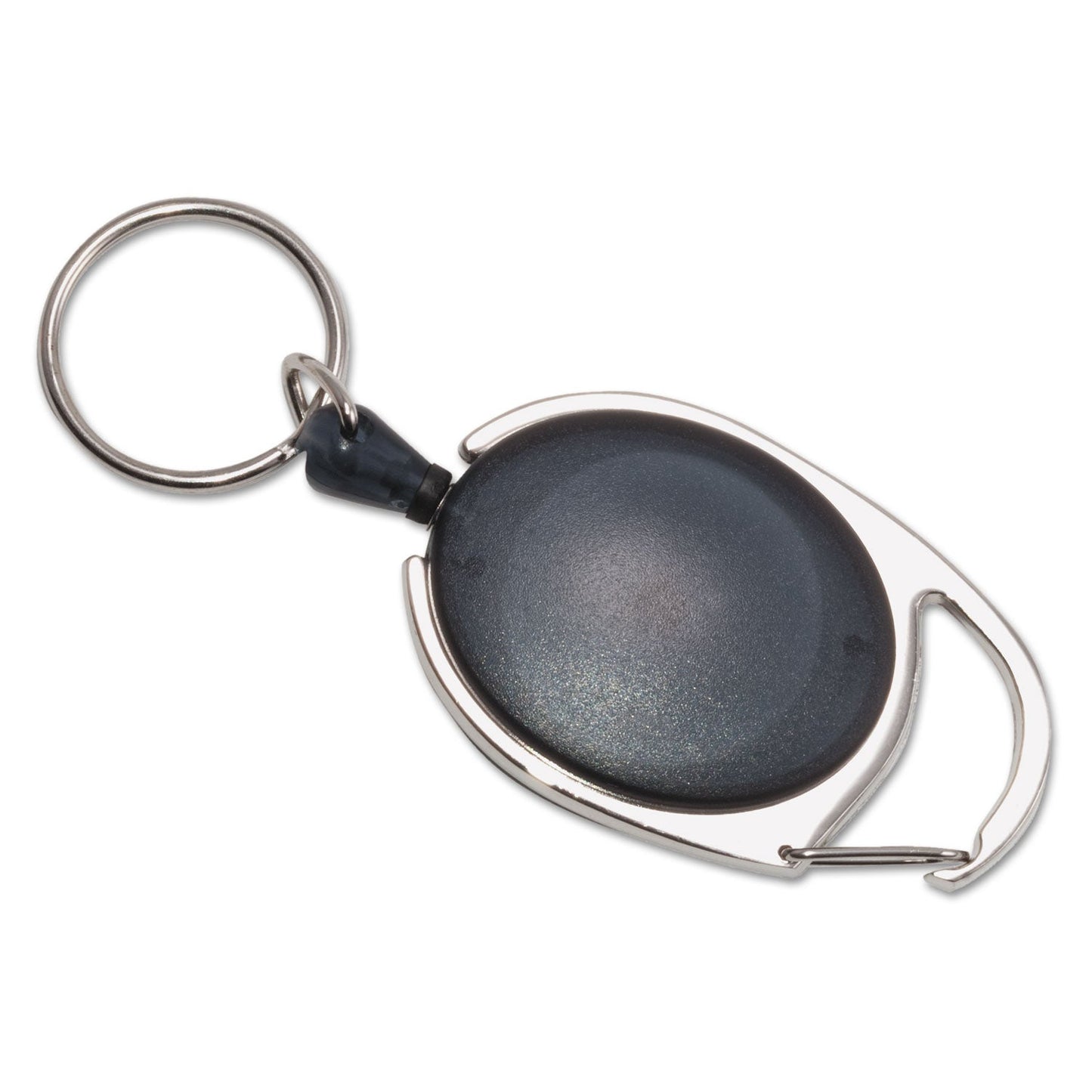 Advantus Carabiner-Style Retractable ID Card Reel, 30" Extension, Smoke, 6/Pack