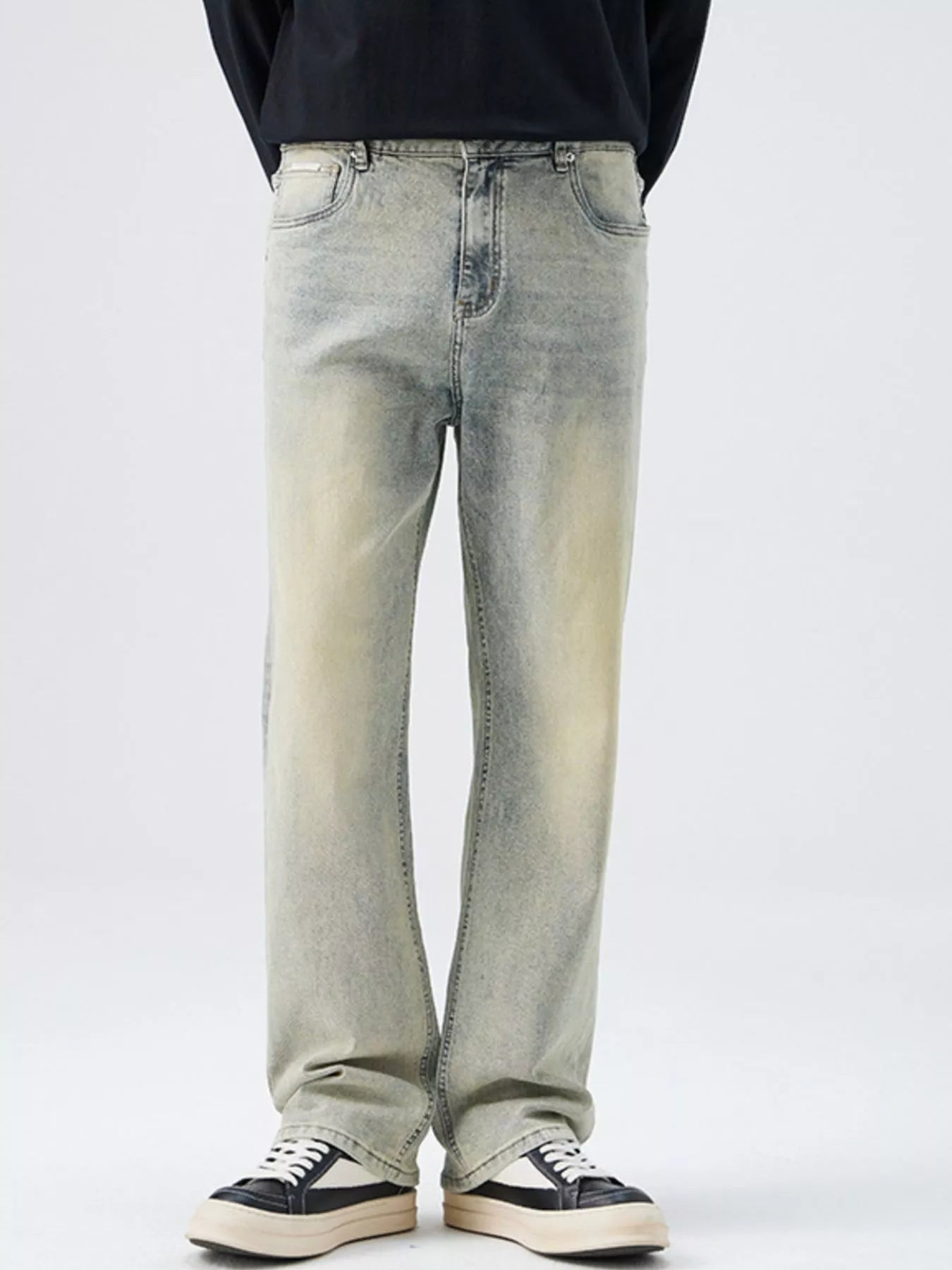 Men's Plus Size Wash Loose Fit Jeans
