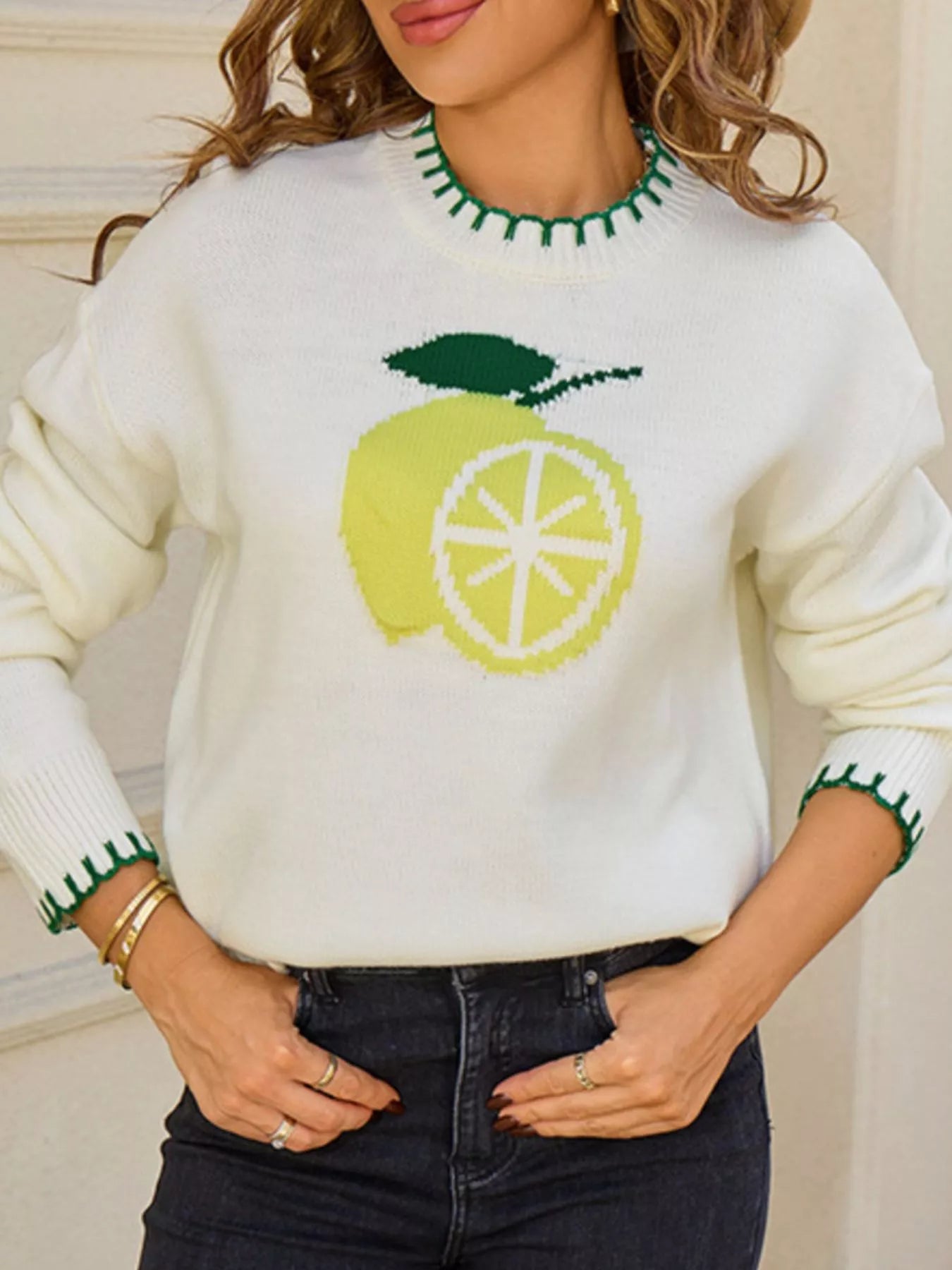 Lemon Round Neck Sweater
