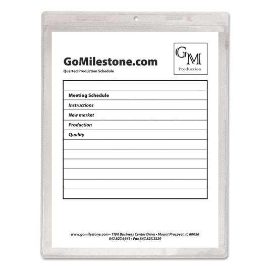 C-Line Clear Vinyl Shop Ticket Holders, Both Sides Clear, 50 Sheets, 9 x 12, 50/Box